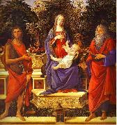 Sandro Botticelli Virgin and Child Enthroned between Saint John the Baptist and Saint John the Evangelist oil on canvas